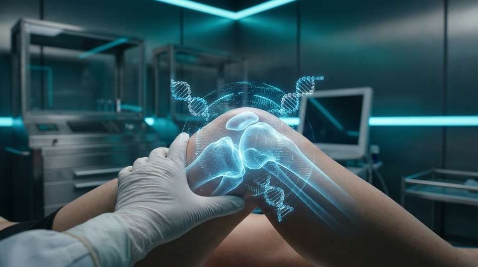 Athlete using BPC-157 benefits for recovery from knee injury and repairing damaged tendons